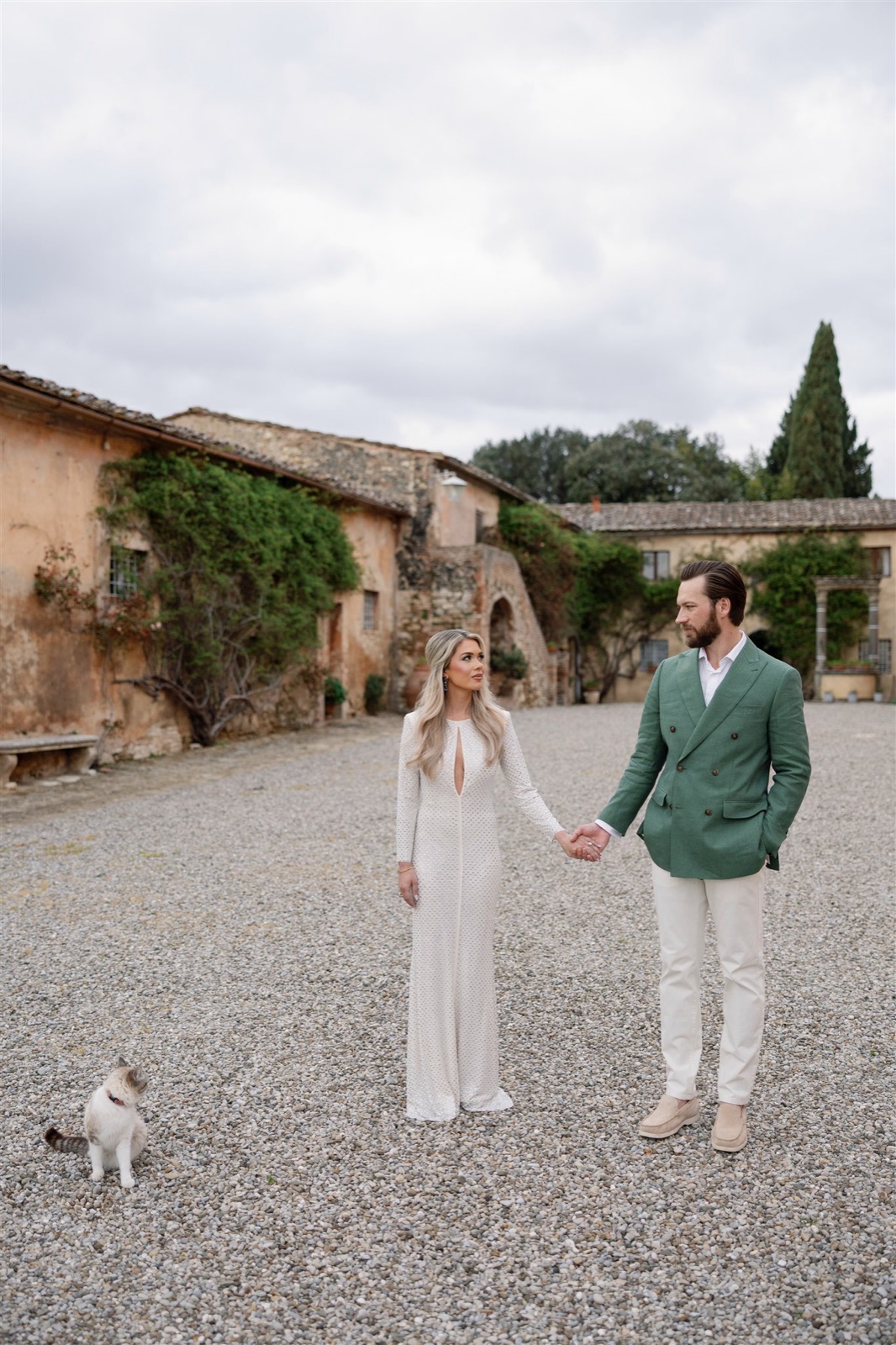 Tuscany destination wedding in a villa with vineyard views